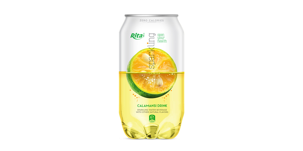 Sparkling Water With Calamansi  Flavor 350ml Can Rita Brand